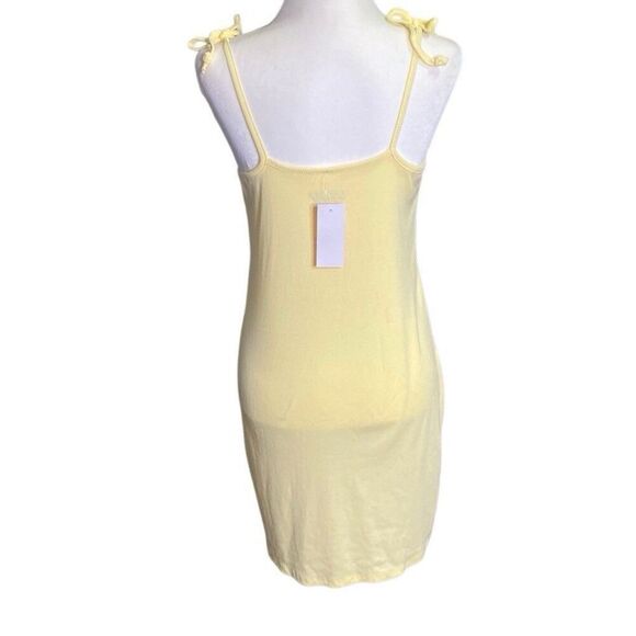 Looney Tunes Tweety Bird Yellow Ribbed Knit Tank Mini Dress Size Large NEW - Picture 3 of 5